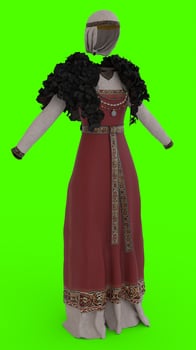 viking outfit with green background photo