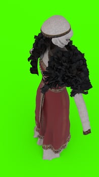 viking outfit with green background photo