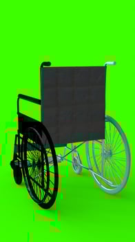 wheel chair with green background photo
