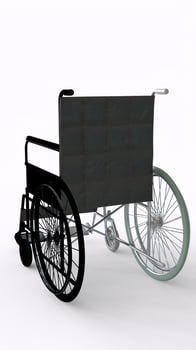wheel chair with white background photo