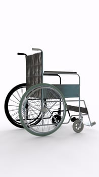 wheel chair with white background photo