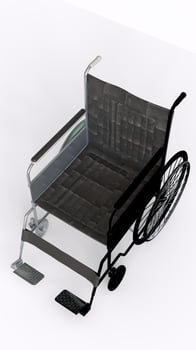 wheel chair with white background photo