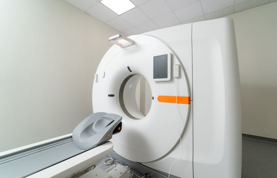 Medical diagnostic hospital equipment. Magnetic resonance imaging machine. photo
