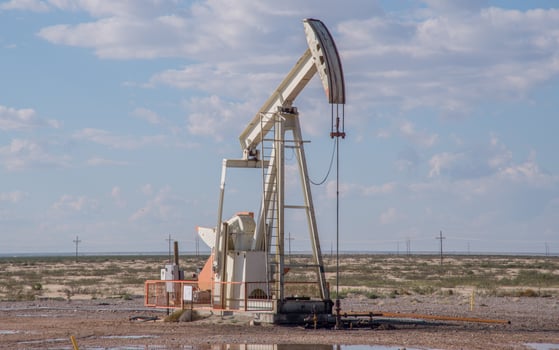 Grasshopper pump in a Texas oil field photo