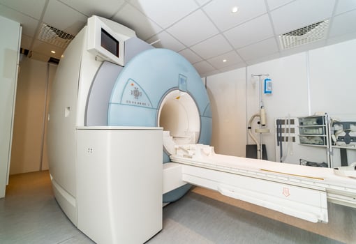 Magnetic resonance imaging machine. Medical diagnostic hospital equipment. photo