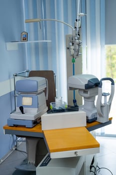 Eye examination equipment. Optometry medical device. photo