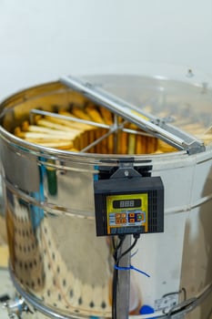 Honey making steel equipment. Farming lifestyle apiculture working. photo