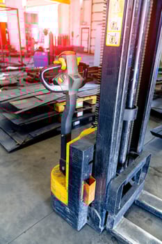 Warehouse storage logistics. Factory industrial transporter. photo