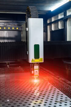 Laser metal factory equipment. Engineering metalwork tools. photo