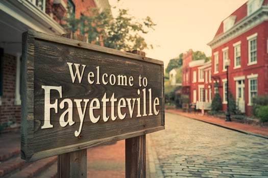 Antique Welcome Gateway Fayetteville AR Wooden Outdoor City Entry Sign photo