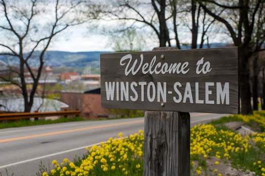 Heritage Winston Salem North Carolina Outdoor Entry Wooden Sign photo