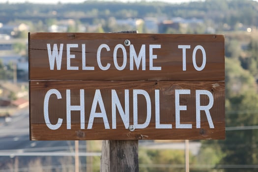 Vintage Chandler Arizona Outdoor Entrance Wooden Marker photo