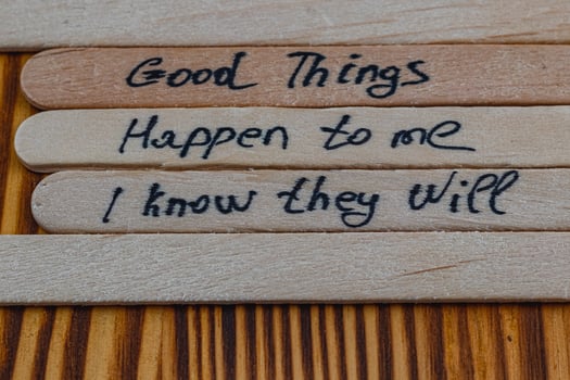 Good things happen to me, positive thoughts to increase self esteem, improvement photo