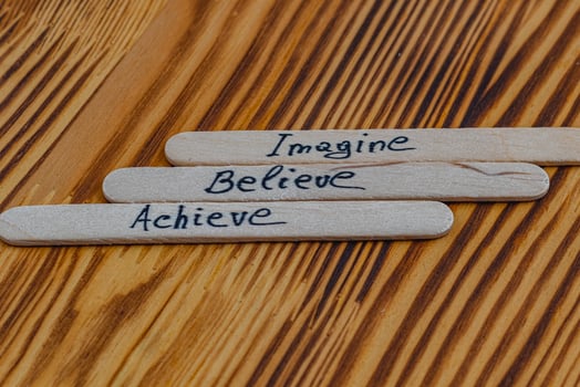 Imagine, positive thoughts to increase self esteem, improvement photo