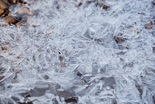 Ice crystals on the ground photo