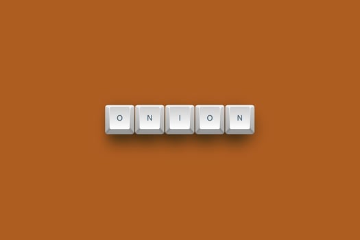 Onion text on a 3d keyboard button with shadow concept series photo