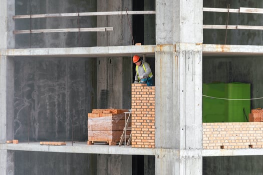 Construction site, workers and cranes. Architecture, Building, Business Industry, Challenge, City, Construction, Corporate, Crane, Development, Environmental Issues, Future, Global photo