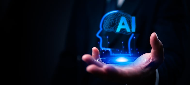 Ai and human brain concept photo
