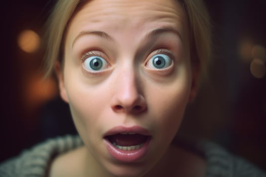 Agitated Shocked woman. Generate Ai photo