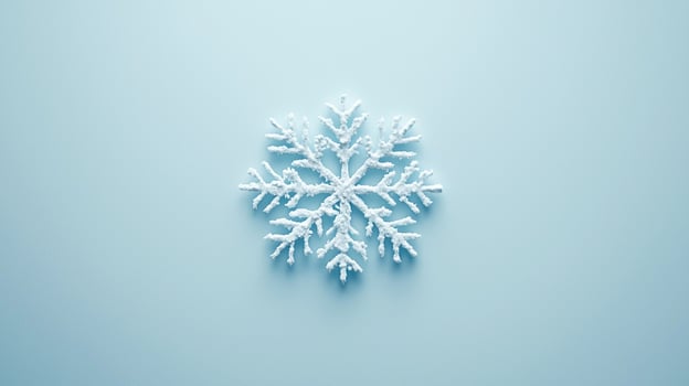 A snowflake is shown on a blue background photo