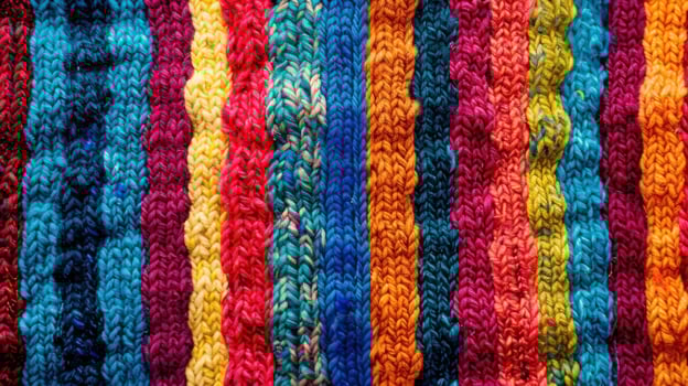 Colorful woolen background with stripes photo