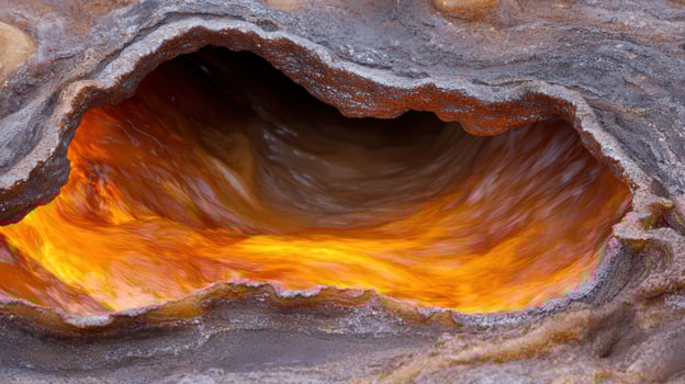 Vibrant orange and brown rock formation photo