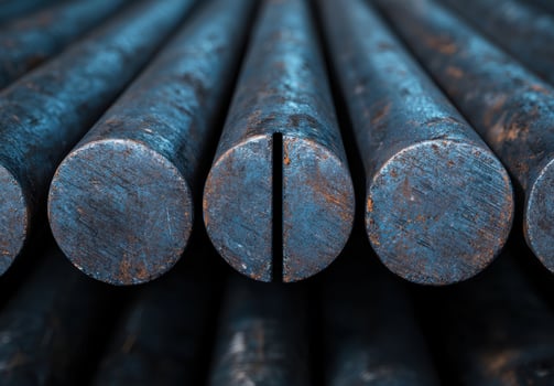 Rusty metal pipes in a dark industrial setting photo