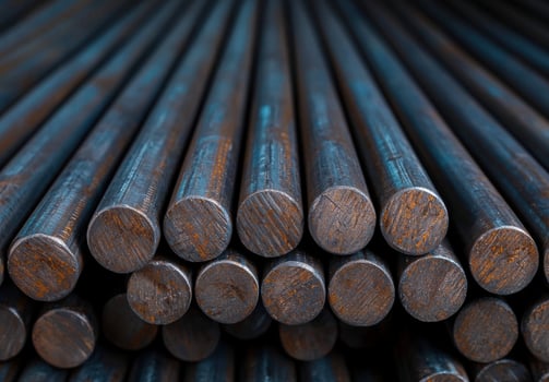 Closeup of rusty metal rods photo