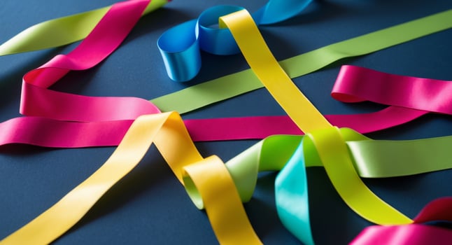 Ribbons on a dark background photo