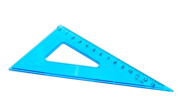 Plastic transparent Ruler with white background photo