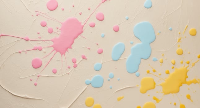 Colorful paint splatters on a wall photo