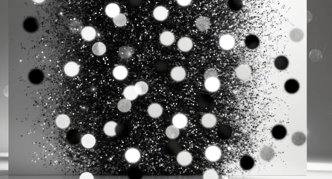 A black and white photo of a white wall with a lot of black and white dots