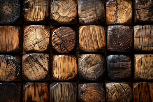 Rustic Wooden Texture with Patterned Blocks for Interior Design and Decoration photo