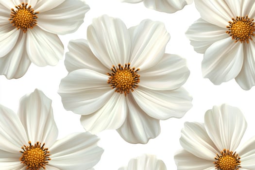 White flowers with golden centers arranged artistically on a light background photo