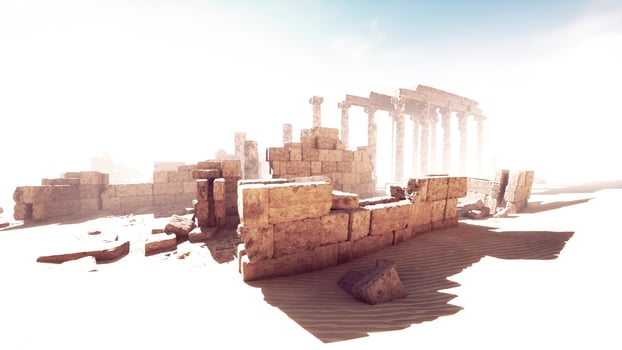 Ancient ruins of Ptolemais near Benghazi photo