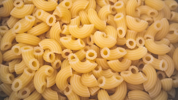 Macaroni pasta elbows cooked texture detail close up photo