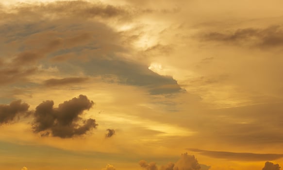 Yellow cloud scape background at sunrise time photo