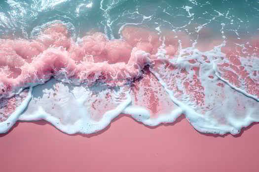 Pastel Beach Waves on Pink Sand for Dreamy Coastal Decor and Design photo