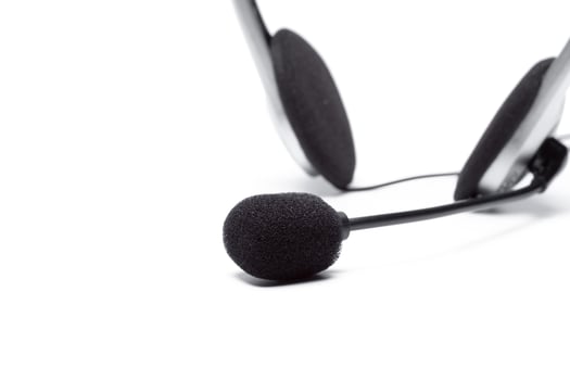 headset with microphone isolated on white photo