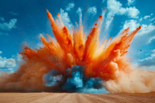 Vibrant orange flower bursting with color amidst a dreamy blurred background in natural light photo