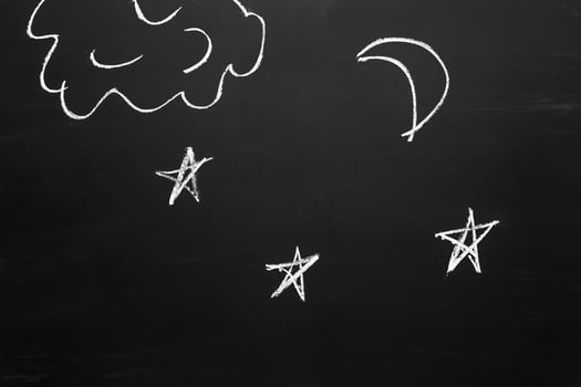 moon with stars chalkboard photo