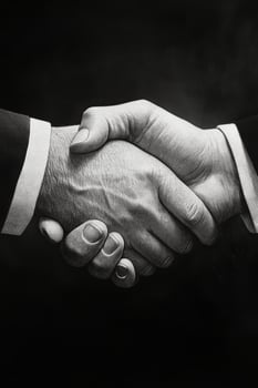 Two hands shaking in agreement during a business meeting in a formal setting photo