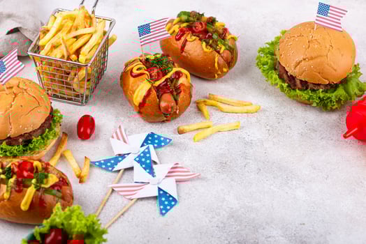 Traditional American food for celebrating July 4 Independence Day photo