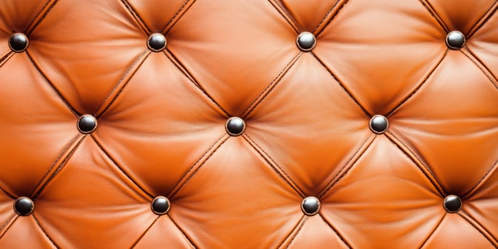 This artwork showcases a refined leather texture in warm hues, accentuated by deep blue surroundings photo