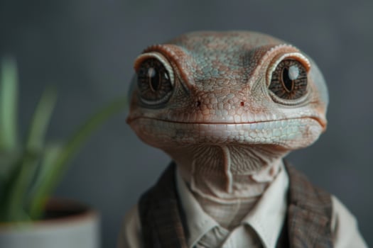 close up portrait of a curious gecko photo