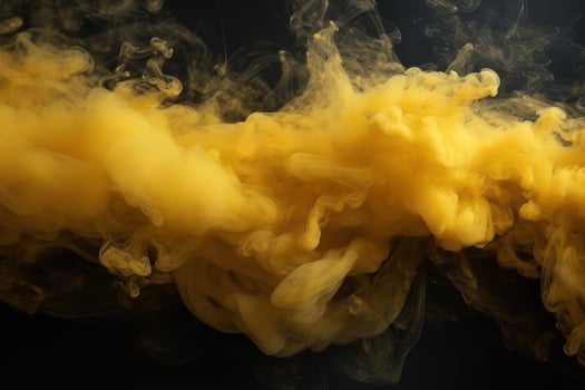 Dramatic swirling yellow smoke photo