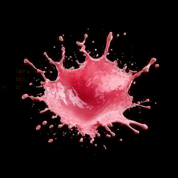 Vibrant pink liquid splash against black background photo