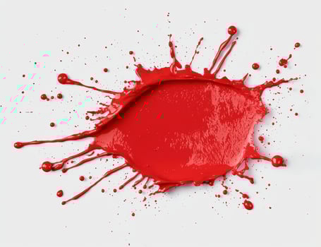 Red paint splash on white background photo
