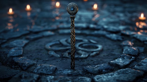 Mysterious sword in the lake photo