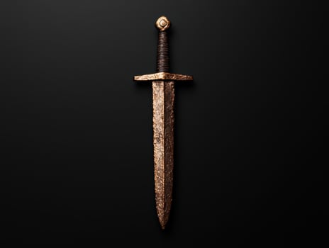 Antique sword against black background photo